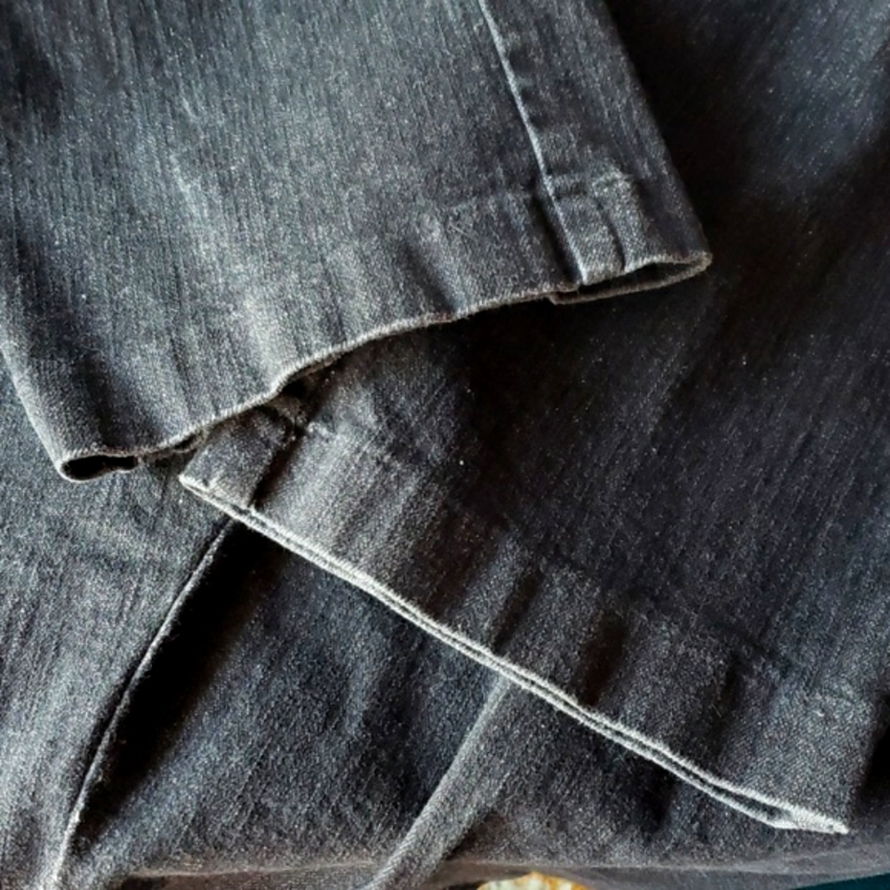 DENIM&CO Regular Hollywood Waist Straight Leg Black Denim Jeans - Large - Picture 10 of 13